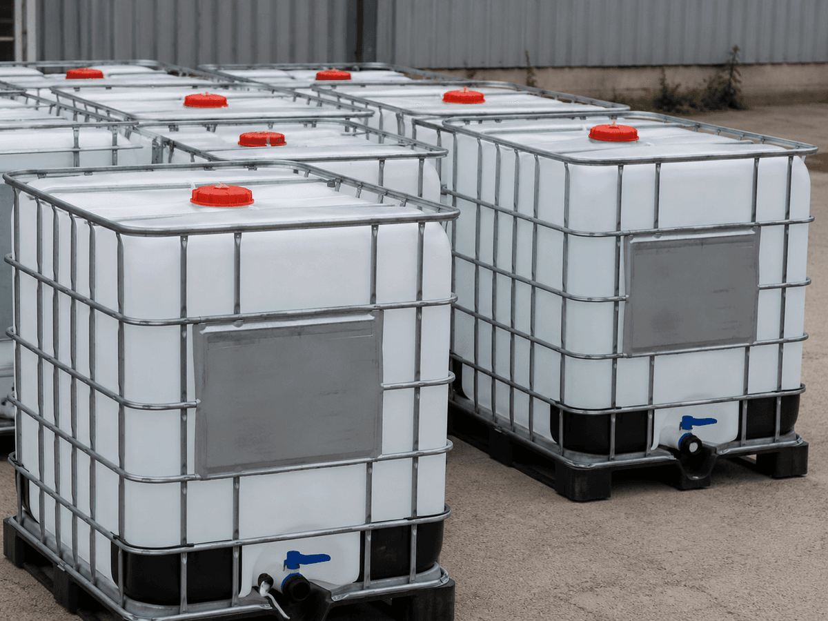 Clean reconditioned IBC totes ready for delivery